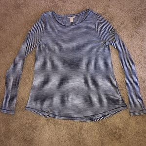 Banana Republic Navy and white stripped shirt